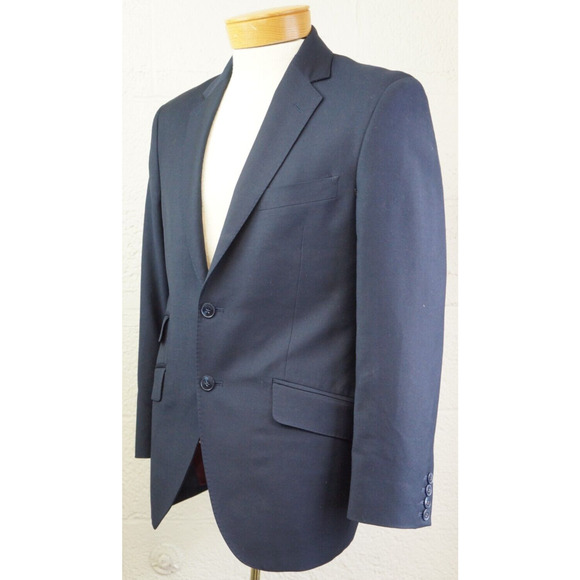 Hackett London 100% Wool Navy Blazer 40 S - Picture 1 of 10